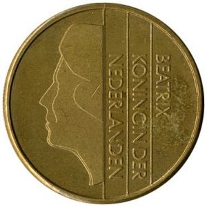 Аверс монеты Нидерланды, 5 гульденов, 1988-2001