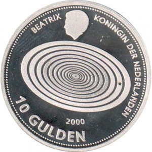 Реверс монеты Нидерланды, 10 гульденов, 1999, Миллениум