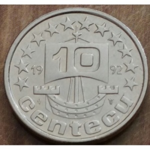 Аверс монеты Нидерланды, 10 центэкю, 1992, Земля цветов