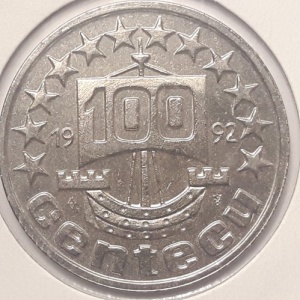 Реверс монеты Нидерланды, 100 центэкю, 1992, Земля цветов