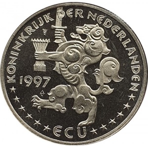 Аверс монеты Нидерланды, 1 ЭКЮ, 1997, 50 лет Плану Маршалла