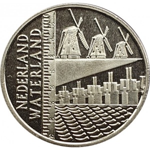 Реверс монеты Нидерланды, 1 ЭКЮ, 1998, Водные ресурсы