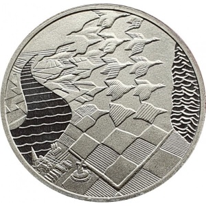Реверс монеты Нидерланды, 1 ЭКЮ, 1998, Лебеди и пейзажи