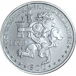 Аверс монеты Нидерланды, 1 ЭКЮ, 1998, Ян, Янс и дети