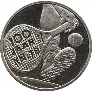Реверс монеты Нидерланды, 1 ЭКЮ, 1999, 100 лет Королевской нидерландской теннисной ассоциации