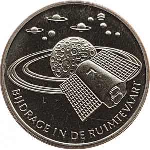 Реверс монеты Нидерланды, 1 ЭКЮ, 1999, Космическое путешествие