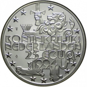 Аверс монеты Нидерланды, 2½ ЭКЮ, 1994, 85 лет со дня рождения Королевы-матери