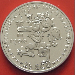 Аверс монеты Нидерланды, 2½ ЭКЮ, 1996, Якоб ван Кампен