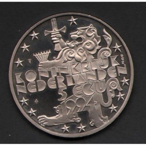 Аверс монеты Нидерланды, 5 ЭКЮ, 1994, Рождество