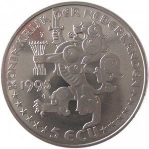 Аверс монеты Нидерланды, 5 ЭКЮ, 1995, Рождество