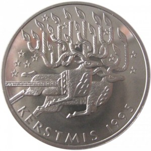 Реверс монеты Нидерланды, 5 ЭКЮ, 1995, Рождество