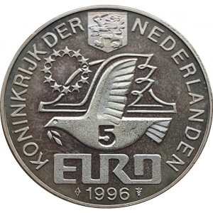 Аверс монеты Нидерланды, 5 евро, 1996, Виллем Баренц
