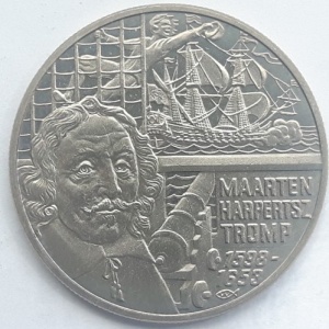 Реверс монеты Нидерланды, 5 евро, 1998, 400 лет со дня рождения Маартена Харперц Тромп