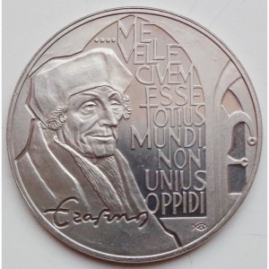 Реверс монеты Нидерланды, 10 ЭКЮ, 1991, Эразм Роттердамский