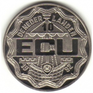 Аверс монеты Нидерланды, 10 ЭКЮ, 1992, Король Виллем I