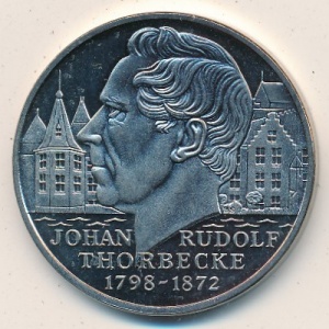 Реверс монеты Нидерланды, 10 ЭКЮ, 1998, Йохан Рудольф Торбеке