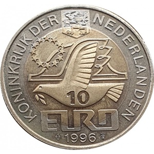Аверс монеты Нидерланды, 10 евро, 1996, Виллем Баренц