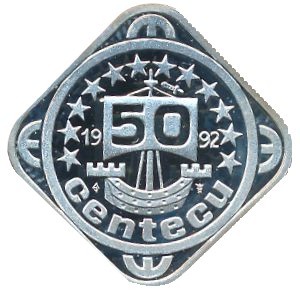 Реверс монеты Нидерланды, 50 центэкю, 1992, Королевский визит на Антильские острова