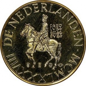 Аверс монеты Нидерланды, 1 ЭКЮ, 1988, Карл Великий