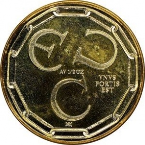 Реверс монеты Нидерланды, 1 ЭКЮ, 1988, Карл Великий
