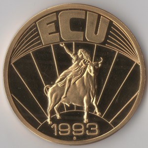 Аверс монеты Нидерланды, 1 ЭКЮ, 1993, Герт Гроте