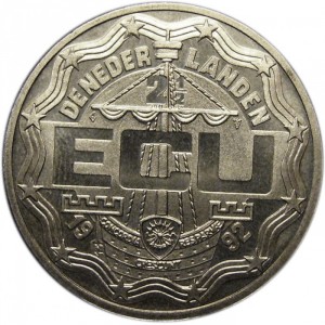 Аверс монеты Нидерланды, 2½ ЭКЮ, 1992, Король Виллем I