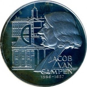 Реверс монеты Нидерланды, 10 ЭКЮ, 1996, Якоб ван Кампен