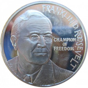Реверс монеты Нидерланды, 25 ЭКЮ, 1994, Франклин Рузвельт