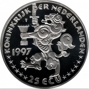 Аверс монеты Нидерланды, 25 ЭКЮ, 1997, Иоганн Мориц Нассау-Зигенский