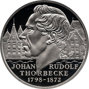 Реверс монеты Нидерланды, 25 ЭКЮ, 1998, 200 лет со дня рождения Йохана Рудольфа Торбеке