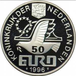 Аверс монеты Нидерланды, 50 евро, 1996, Виллем Баренц