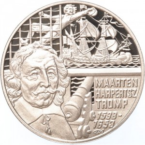 Реверс монеты Нидерланды, 50 евро, 1998, 400 лет со дня рождения Маартена Харперц Тромп