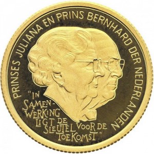 Аверс монеты Нидерланды, 100 ЭКЮ, 1994, 85 лет со дня рождения Королевы-матери