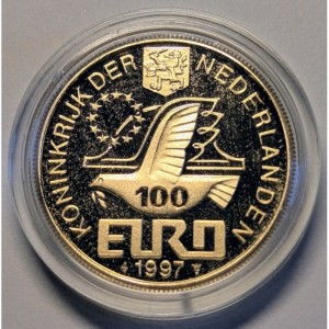 Аверс монеты Нидерланды, 100 евро, 1997, Йохан ван Олденбарневелт