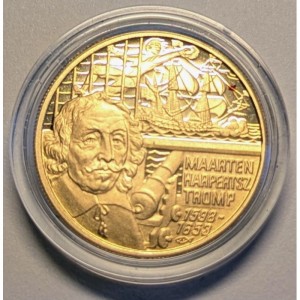 Реверс монеты Нидерланды, 100 евро, 1998, 400 лет со дня рождения Маартена Харперц Тромп