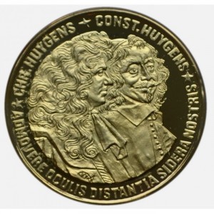 Реверс монеты Нидерланды, 200 ЭКЮ, 1989, Константин и Кристиан Гюйгенс
