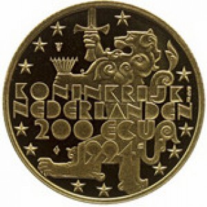 Аверс монеты Нидерланды, 200 ЭКЮ, 1994, Франклин Рузвельт