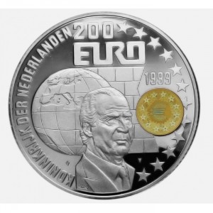 Аверс монеты Нидерланды, 200 евро, 1999, Короли Испании