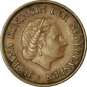 Аверс монеты Нидерланды, 5 центов, 1950-1980