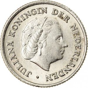 Аверс монеты Нидерланды, 10 центов, 1950-1980