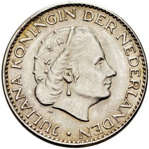 Аверс монеты Нидерланды, 1 гульден, 1954-1967