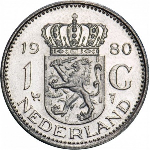Реверс монеты Нидерланды, 1 гульден, 1967-1980