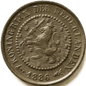 Аверс монеты Нидерланды, ½ цента, 1878-1901