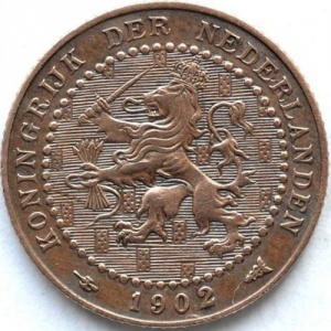 Аверс монеты Нидерланды, 1 цент, 1902-1907