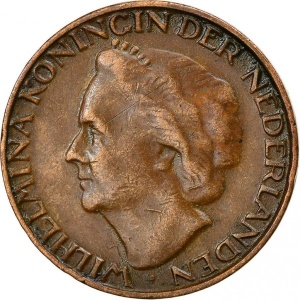 Аверс монеты Нидерланды, 1 цент, 1948