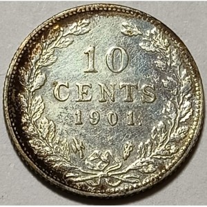 Реверс монеты Нидерланды, 10 центов, 1898-1901