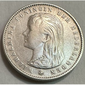 Аверс монеты Нидерланды, 25 центов, 1892-1897