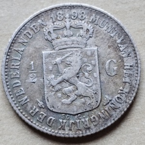 Реверс монеты Нидерланды, ½ гульдена, 1898