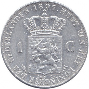 Реверс монеты Нидерланды, 1 гульден, 1892-1897