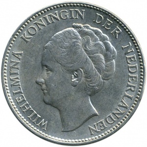 Аверс монеты Нидерланды, 1 гульден, 1922-1945
